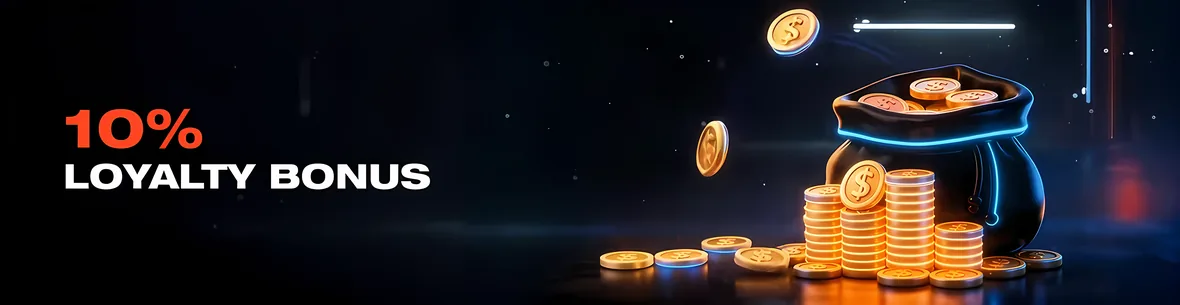 10% loyalty bonus paid on qualifying deposits at Freshbet Casino
